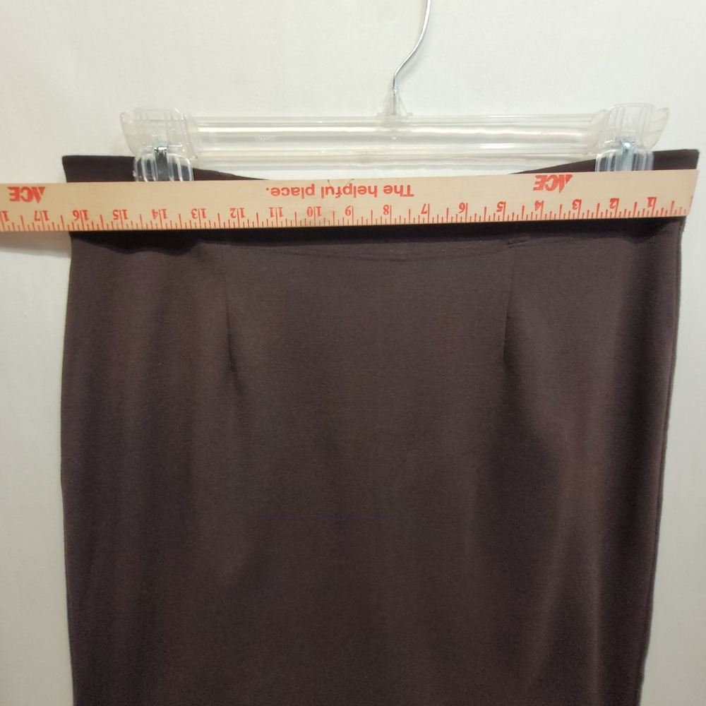 Eileen Fisher Petite Brown Italian Fabric Ponte Knit Pencil Skirt PL Espresso - Picture 8 of 11